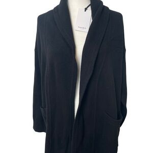 Naked Cashmere Mika Open Front Shawl Black Cardigan Sweater Size Small $395 NWT